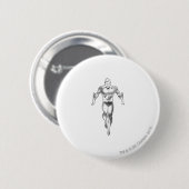 Aquaman Runs BW Ronde Button 5,7 Cm (Voorkant /achterkant)