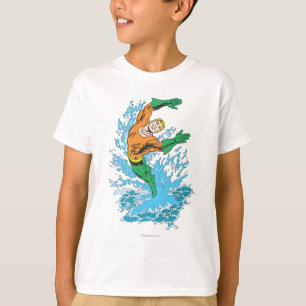 Aquaman springt in golf t-shirt