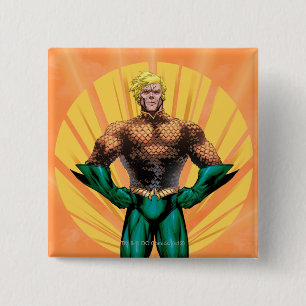 Aquaman Standing Vierkante Button 5,1 Cm