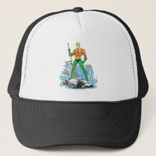 Aquaman Stands met Pitchfork Trucker Pet