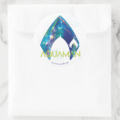 Aquaman | Verworpen Logo van Aquaman Ronde Sticker (Tas)
