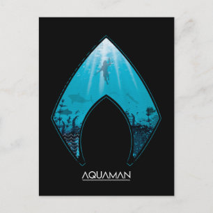 Aquaman Zie door Aquaman Logo Ocean Graphic Briefkaart