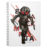 Aquaman | Zwarte Manta Scattered Typography Graphi Notitieboek (Voorkant)