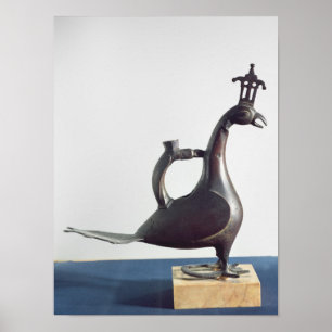 Aquamanile in de vorm van een pauw poster