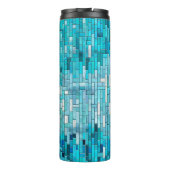 Aquamarijn Abstract Mozaïek Kunst Thermosbeker (Achterkant)