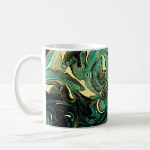 Aquamarijn acrylverf: abstracte achtergrond. koffiemok