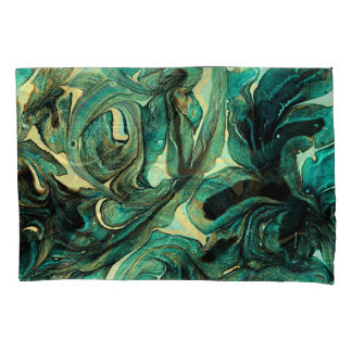 Aquamarijn acrylverf: abstracte achtergrond. kussensloop