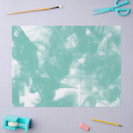 Aquamarijn besmeurt over witte ontkoppeling tissuepapier (Craft)