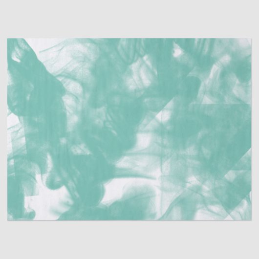 Aquamarijn besmeurt over witte ontkoppeling tissuepapier (Voorkant)