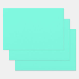 Aquamarijn Blauw Groen Turquoise Stevige Kleur Inpakpapier Vel