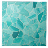 Aquamarijn - cellen abstract tegeltje (Voorkant)