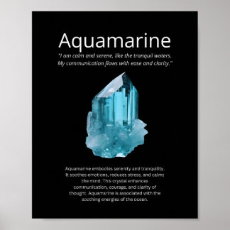 Aquamarijn Crystal Stone Betekenis Poster