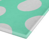 Aquamarijn en witte Stippen Snijplank (Hoek)