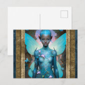 Aquamarijn Fairy Fantasy Kunst Briefkaart (Voorkant / Achterkant)