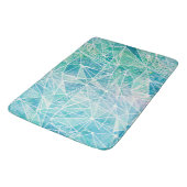 Aquamarijn met witte geometrie ruimte badmat (Gekanteld)