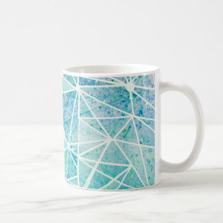 Aquamarijn met witte geometrie ruimte koffiemok