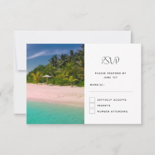 Aquamarijn oceaan tropisch strand landschapsfoto RSVP kaartje