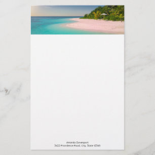 Aquamarijn oceaan tropisch strand panorama briefpapier