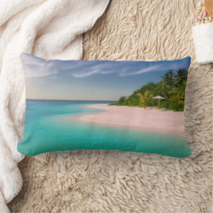 Aquamarijn oceaan tropisch strand panorama kussen
