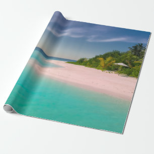 Aquamarijn oceaan tropisch strand Scène Cadeaupapier