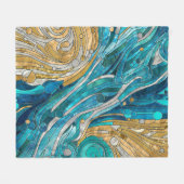Aquamarijn River Abstract Mozaïek Kunst Fleece Deken (Voorkant (Horizontaal))
