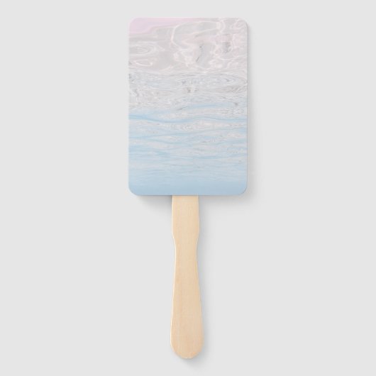 Aquamarijn Turquoise Blauwe Zomergolven Blank Handwaaier (Achterkant)