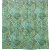 Aquamarijn Water Diamond Patchwork Boho Chic Douchegordijn (Voorkant)