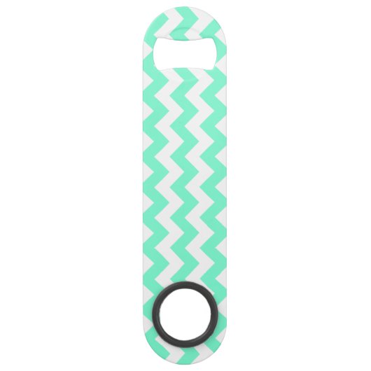 Aquamarijn Zigzag Patroon Speed Flessenopener (Voorkant)