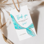 Aquamarijne Zeemeerminstaart Feest Gift Tag Cadeaulabel