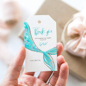 Aquamarijne Zeemeerminstaart Feest Gift Tag Cadeaulabel