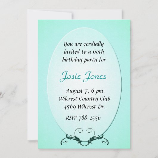 Aquamarine Birthday Uitnodiging (Voorkant)