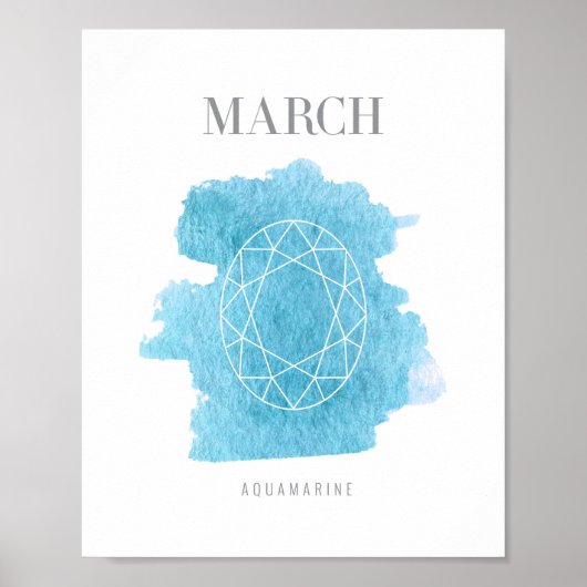 Aquamarine Birthstone March Poster (Voorkant)