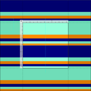Aquamarine, Blauw en Donkere Oranje lijnen Stof