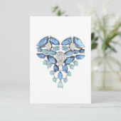 Aquamarine bleu argent coeur diamant merci (Debout devant)