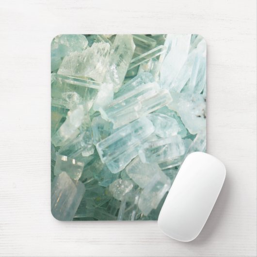 Aquamarine Blue Beryl Gemstone Muismat (Met muis)