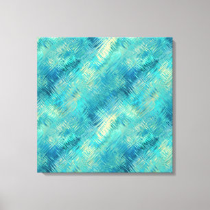 Aquamarine Blue Crystal Gel Texture Canvas Afdruk