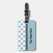 Aquamarine Blue en White Polka Dot Bagagelabel (Voorkant verticaal)