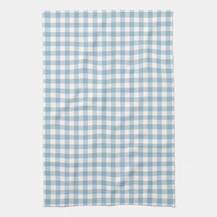 Aquamarine Blue Gingham Pattern Kitchen Towels Theedoek
