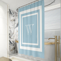 Aquamarine Blue White-gegoten monogram