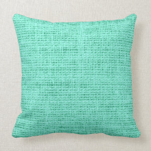 Aquamarine burlap-achtergrond kussen