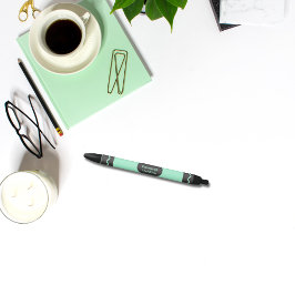 Aquamarine Color Crayon Wrap Monogram Zwarte Inkt Pen