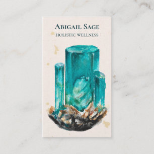 Aquamarine Crystal Holistic Spiritueel Yoga Visitekaartje