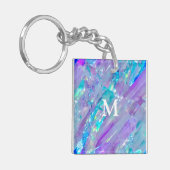 Aquamarine en Amethyst Crystal Sleutelhanger (Voorkant Links)