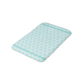 Aquamarine en White Damask Bath Mat (Gekanteld)