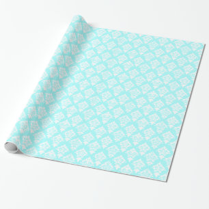 Aquamarine- en White Damask-omslagpapier Cadeaupapier