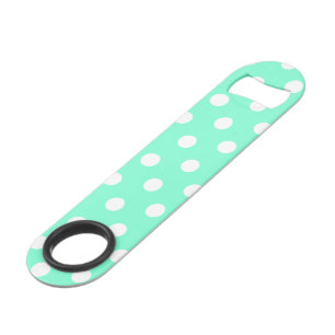 Aquamarine en White Polka Dot Speed Flessenopener