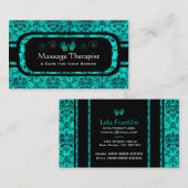 Aquamarine en zwart visitekaartje (Voorkant / Achterkant)