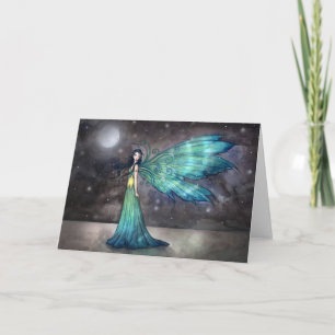 Aquamarine Eve Fantaisie Fée et Carte d'Art de Lun