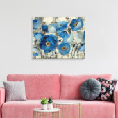 Aquamarine Floral Canvas Afdruk (Insitu (Woonkamer))