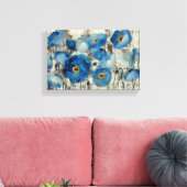 Aquamarine Floral Canvas Afdruk (Insitu (Woonkamer))